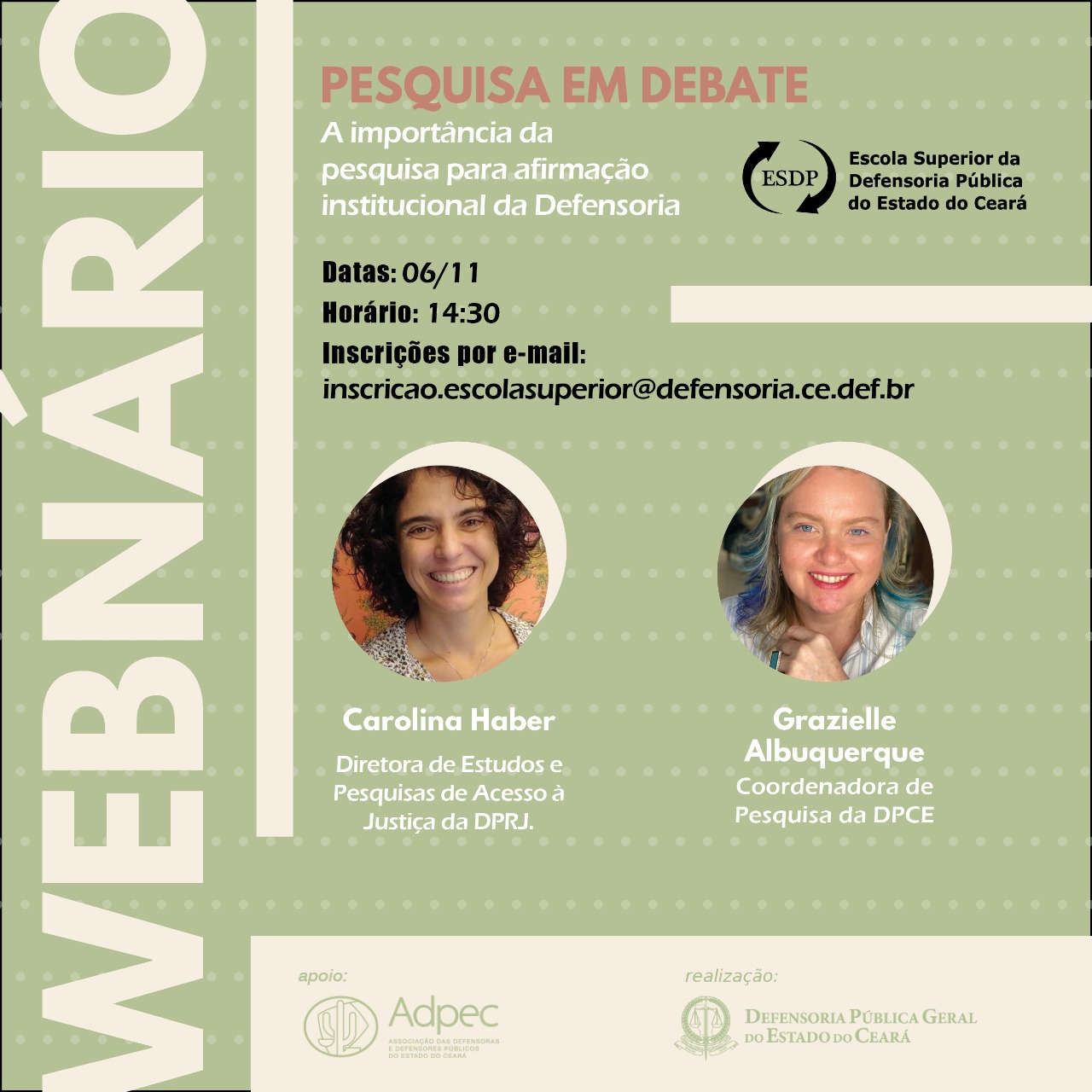 Escola Superior está com inscrições abertas para webinário sobre pesquisa na Defensoria Pública