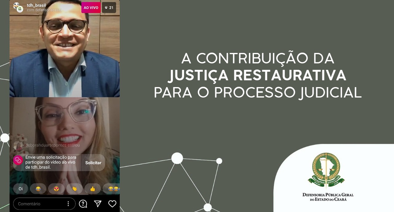 Defensoria Pública participa de bate-papo online em celebração da Semana Restaurativa