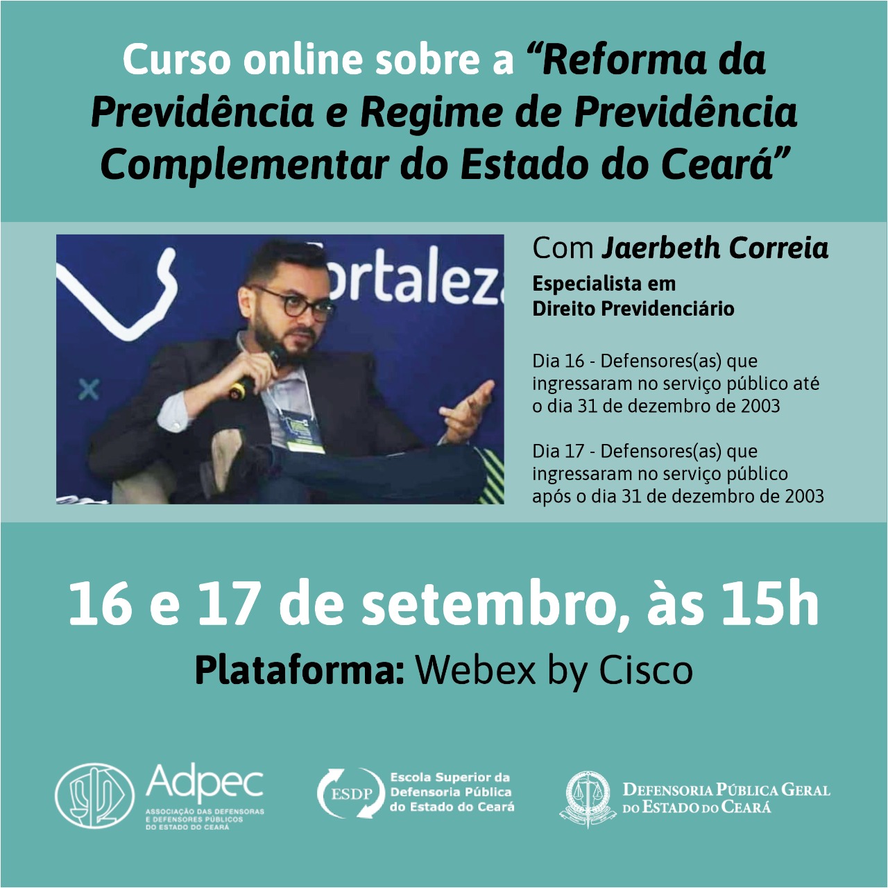 Defensoria promove curso online sobre a reforma da previdência do Estado do Ceará