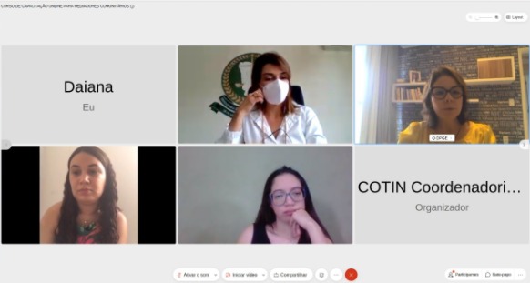 Mediadores comunitários participam do primeiro dia do curso de capacitação online