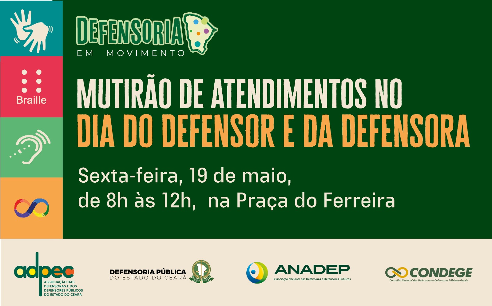 Defensoras e defensores atendem a população na Praça do Ferreira nesta sexta-feira (19.05)
