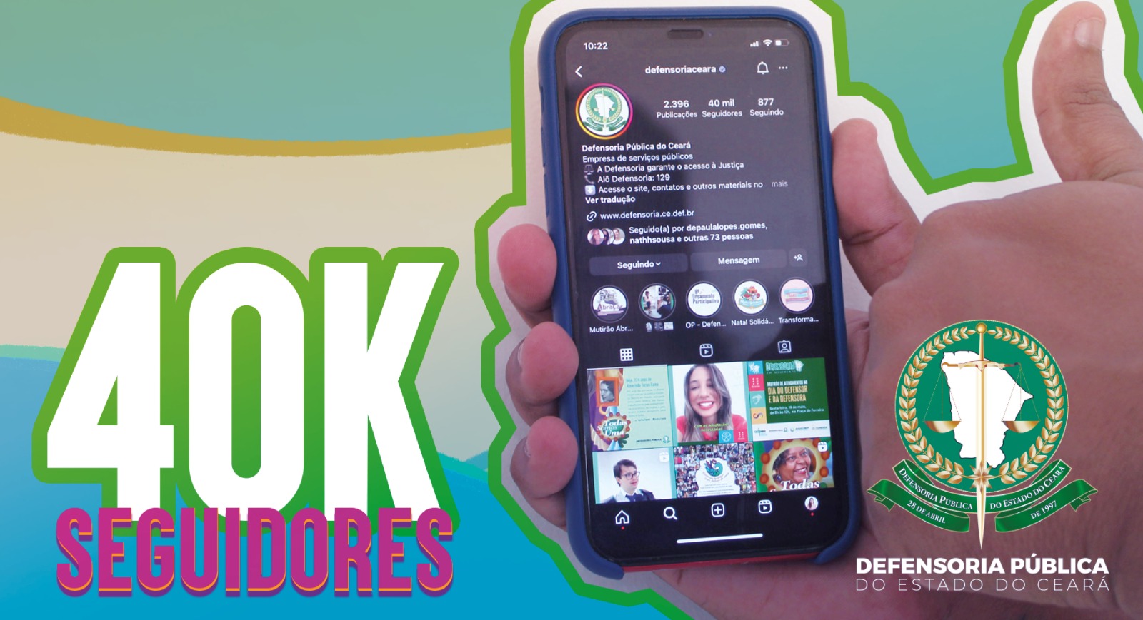 Defensoria supera 40 mil seguidores no Instagram e mídia se consolida na prestação de serviços e promoção de direitos dos usuários