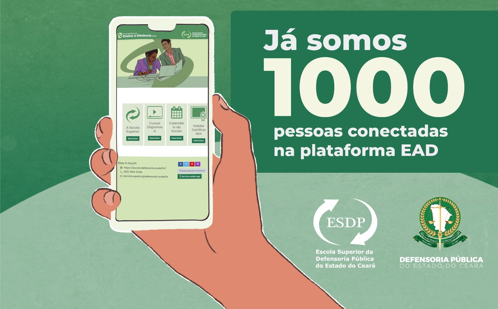 Plataforma de Ensino a Distância da Defensoria supera a marca de mil usuários em menos de um ano de existência