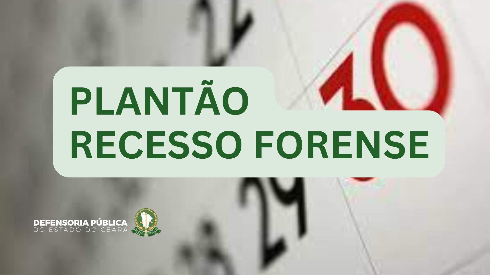 Defensoria Geral lança editais para plantões durante recesso forense